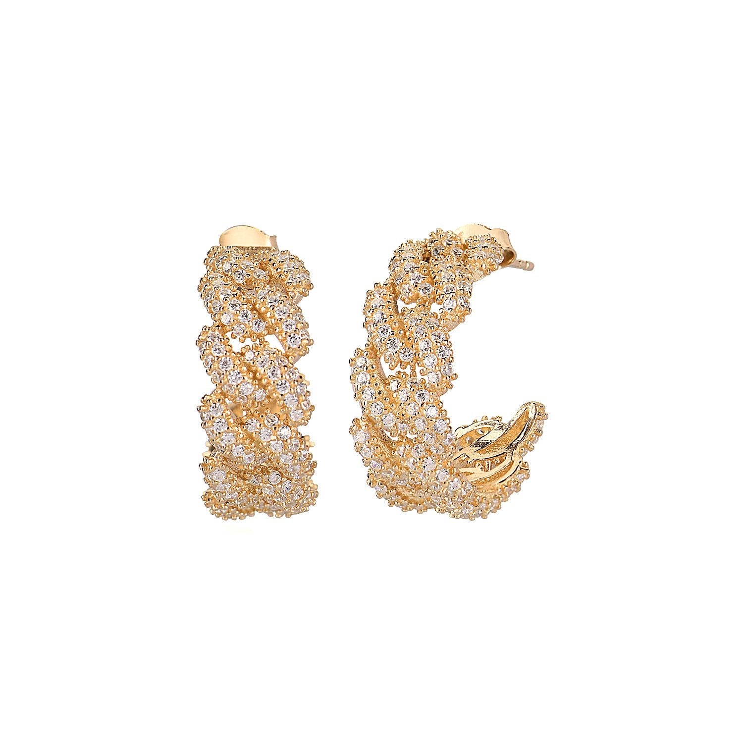 Braid earrings zircon - Tash Jeweler