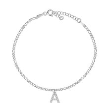 Lade das Bild in den Galerie-Viewer, Fußkette "Figaro" mit Buchstabe - SHAHDIA