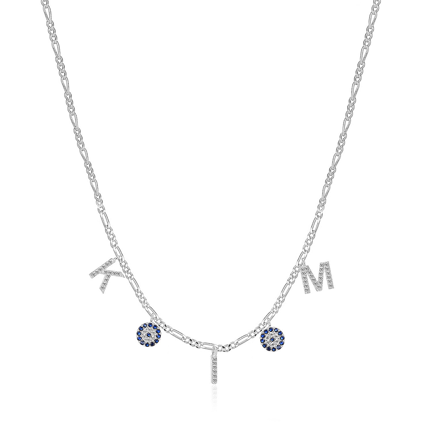 Namenskette Figaro Evil Eye - Shahdia