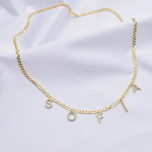 Lade das Bild in den Galerie-Viewer, Namenskette "Gourmet" mit Zirkonia steinchen - Shahdia