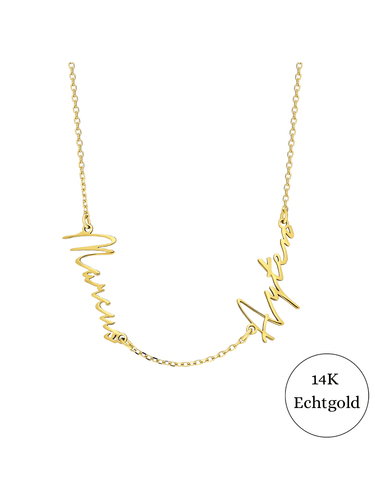 2er Namenskette 14K Echtgold - SHAHDIA