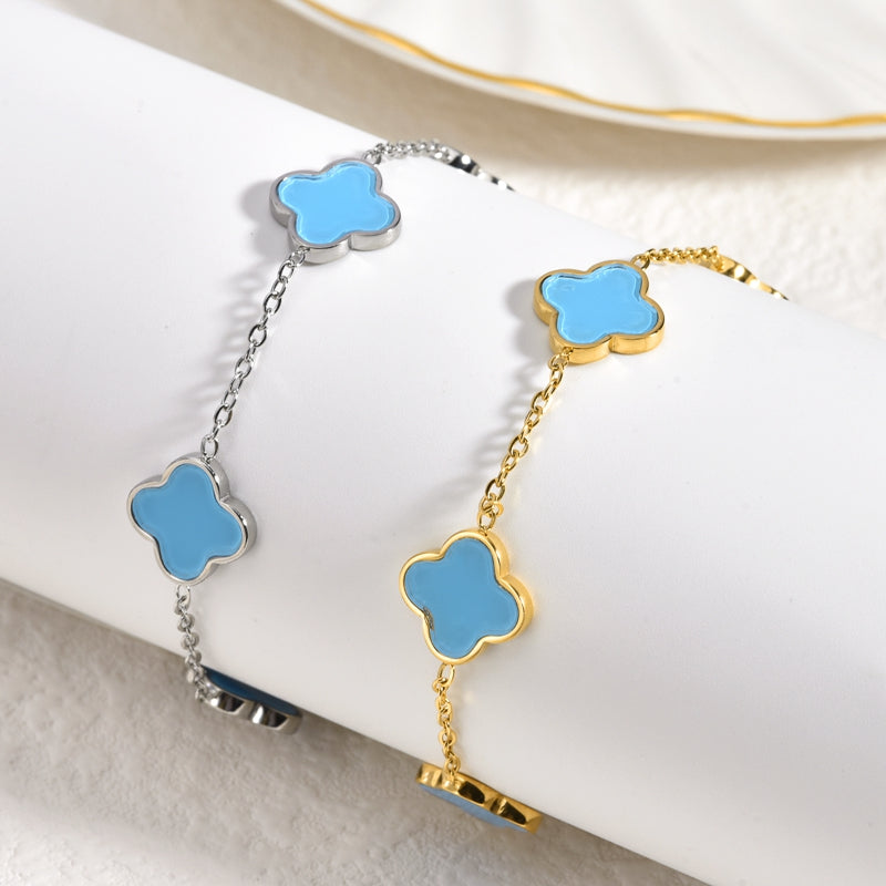 Kleeblatt Armband Blau