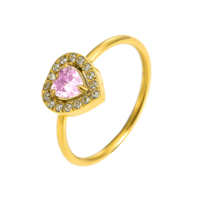 Herz Zirkonia Rose Ring - SHAHDIA