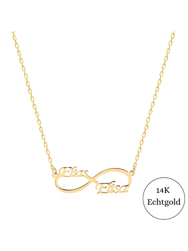 Infinity Namenskette 14K Echtgold - SHAHDIA