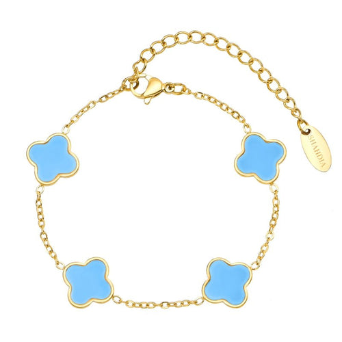 Kleeblatt Armband Blau - SHAHDIA