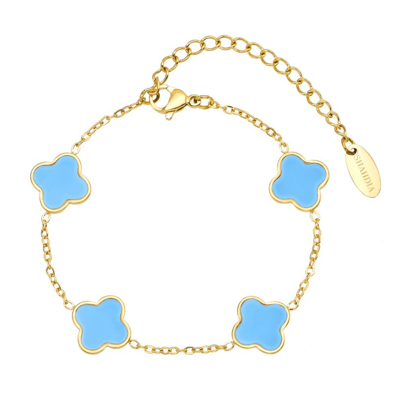 Kleeblatt Armband Blau - SHAHDIA