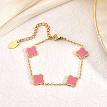 Lade das Bild in den Galerie-Viewer, Kleeblatt Armband Rose - SHAHDIA
