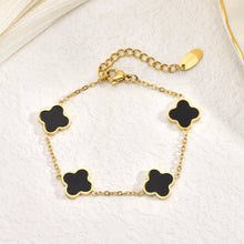 Lade das Bild in den Galerie-Viewer, Kleeblatt Armband Schwarz - SHAHDIA
