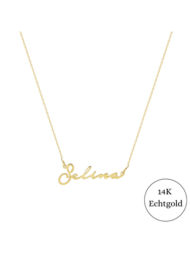 Signatur waagerecht 14K Echtgold - SHAHDIA