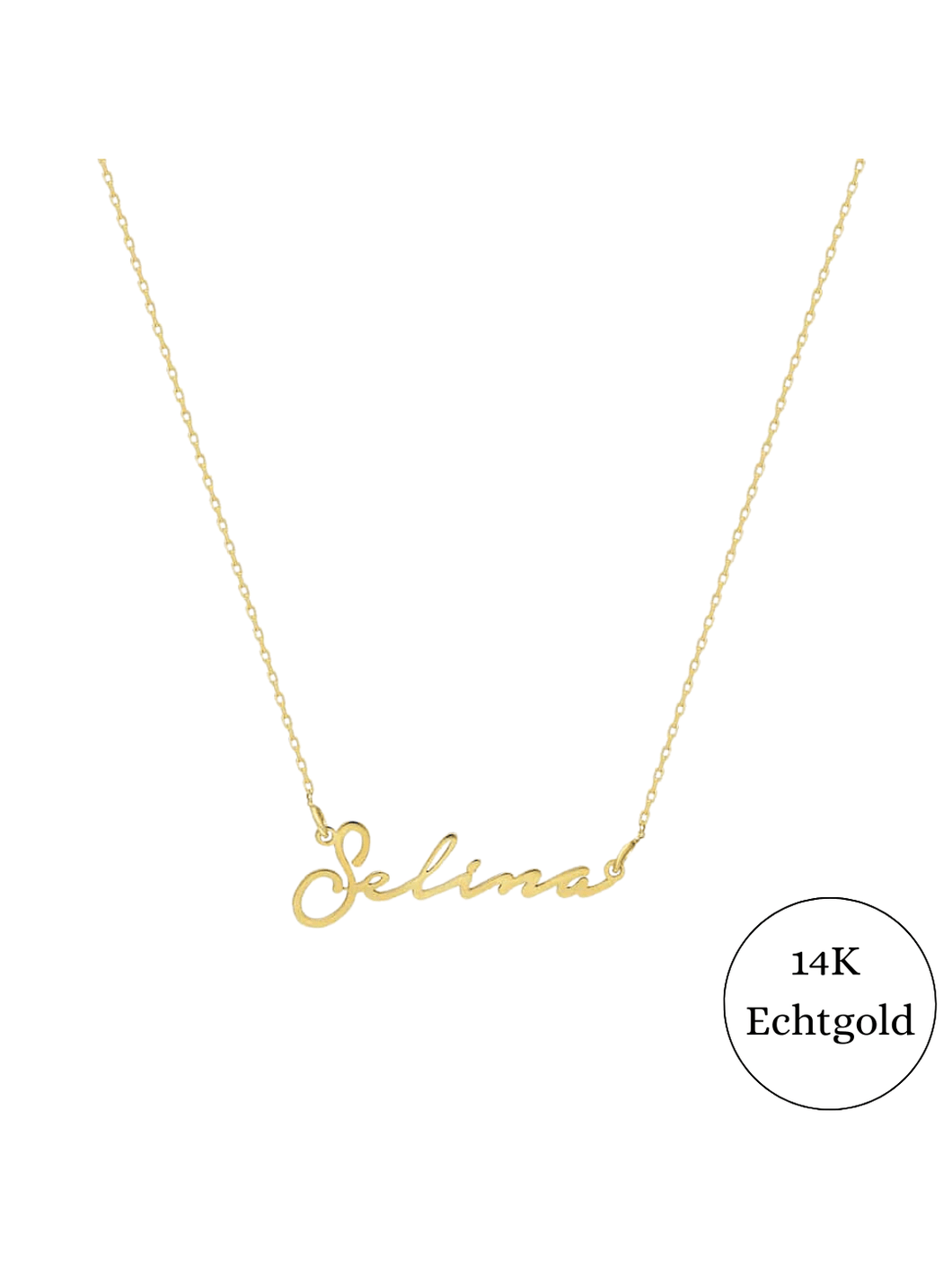Signatur waagerecht 14K Echtgold - SHAHDIA