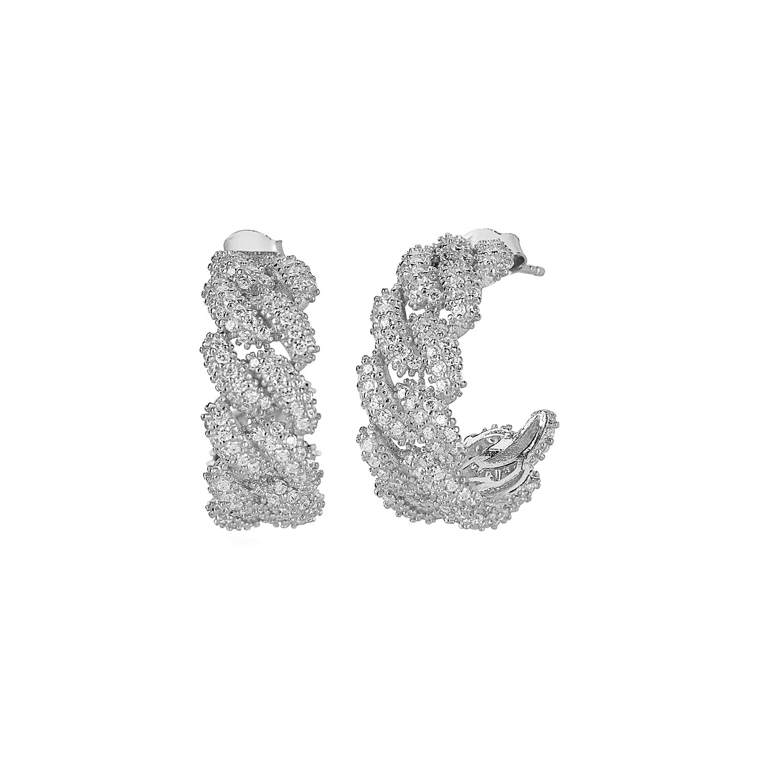 Braid earrings zircon - Tash Jeweler