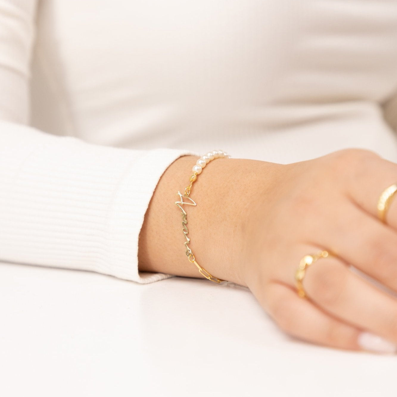 Signatur Armband Perlen - Shahdia